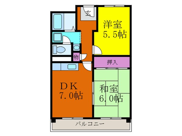 ｻﾝﾊｲﾂｻﾜﾋﾗの物件間取画像